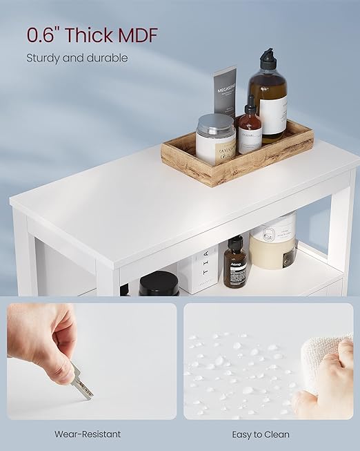Bathroom Floor Cabinet, Bathroom Storage Cabinet, Freestanding, with Double Shutter Doors and Adjustable Shelf, for Bathroom, Living room, Entryway, Kitchen - Image 3