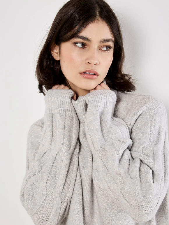 Cable Knit Roll Neck Jumper - Image 4