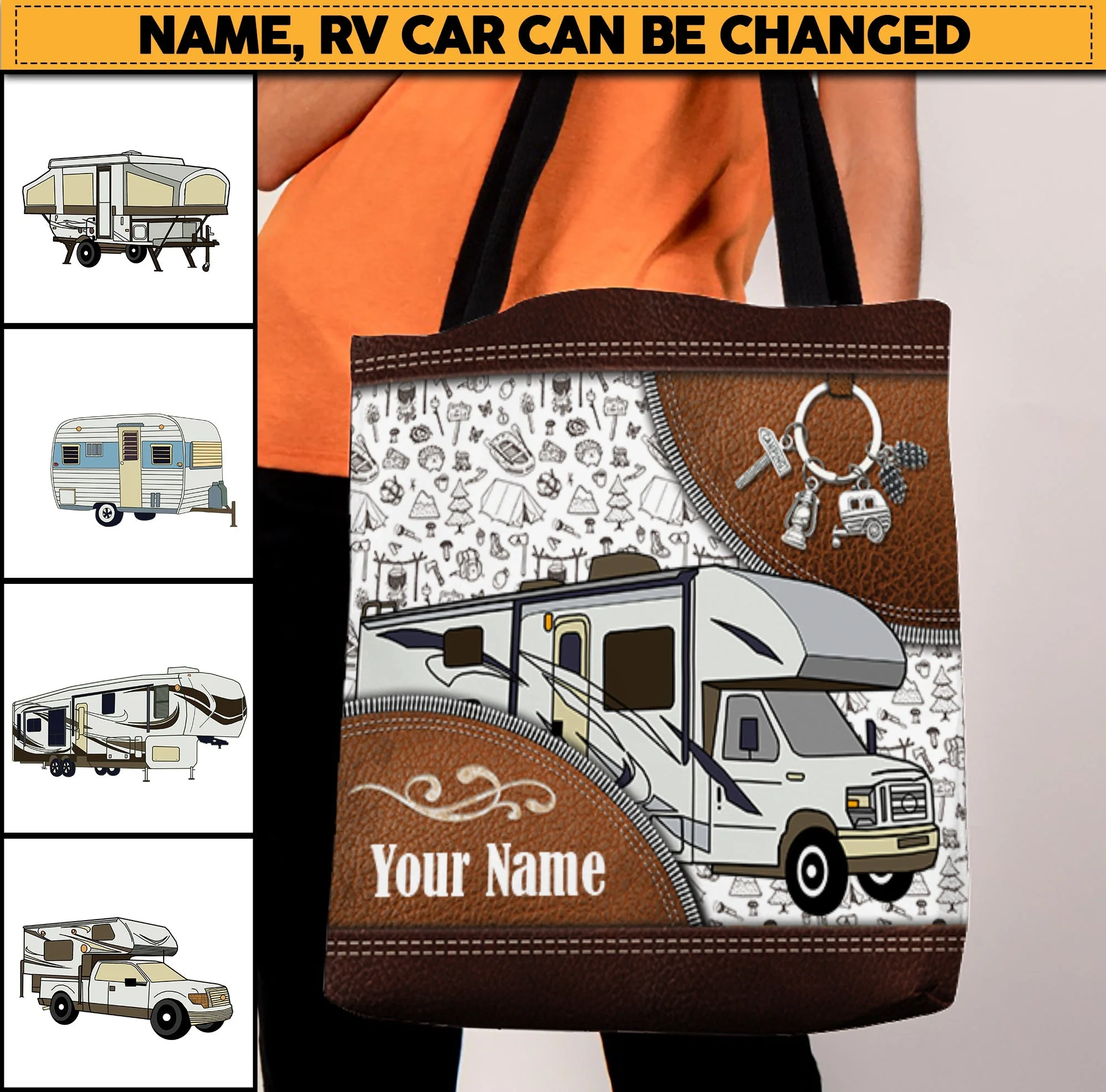 Personalized Camping All Over Tote Bag - TO413PS06 - Image 2