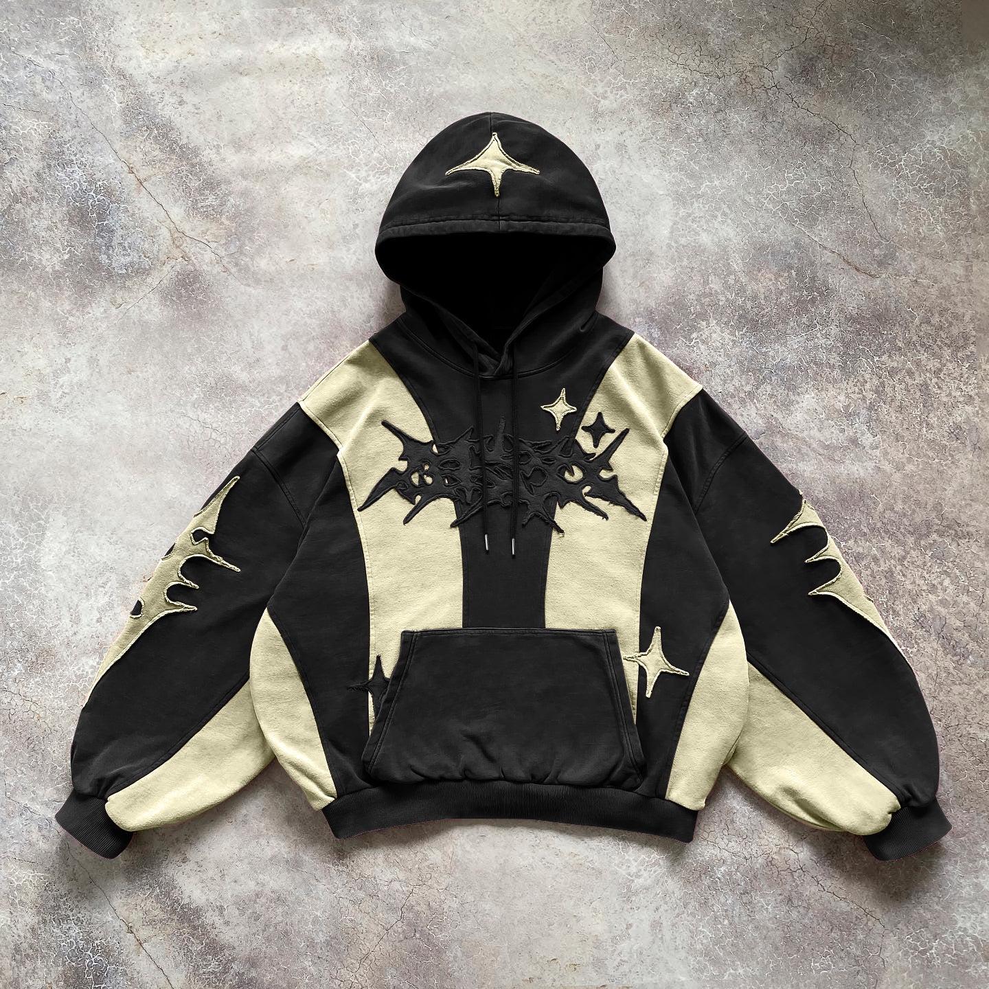 Casual street patchwork patchwork cotton hoodie - Image 3