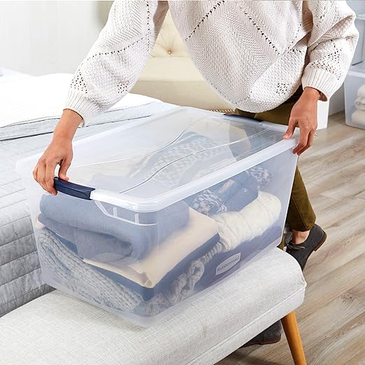 Clear Plastic Storage Bins with Lids, 95 Qt-4 Pack, 4 Count - Image 4