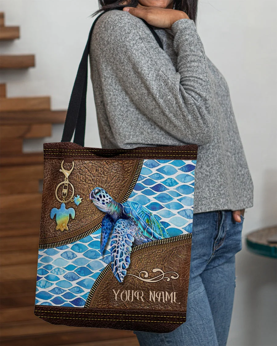 Turtle Personalized Tote Bag - Image 2