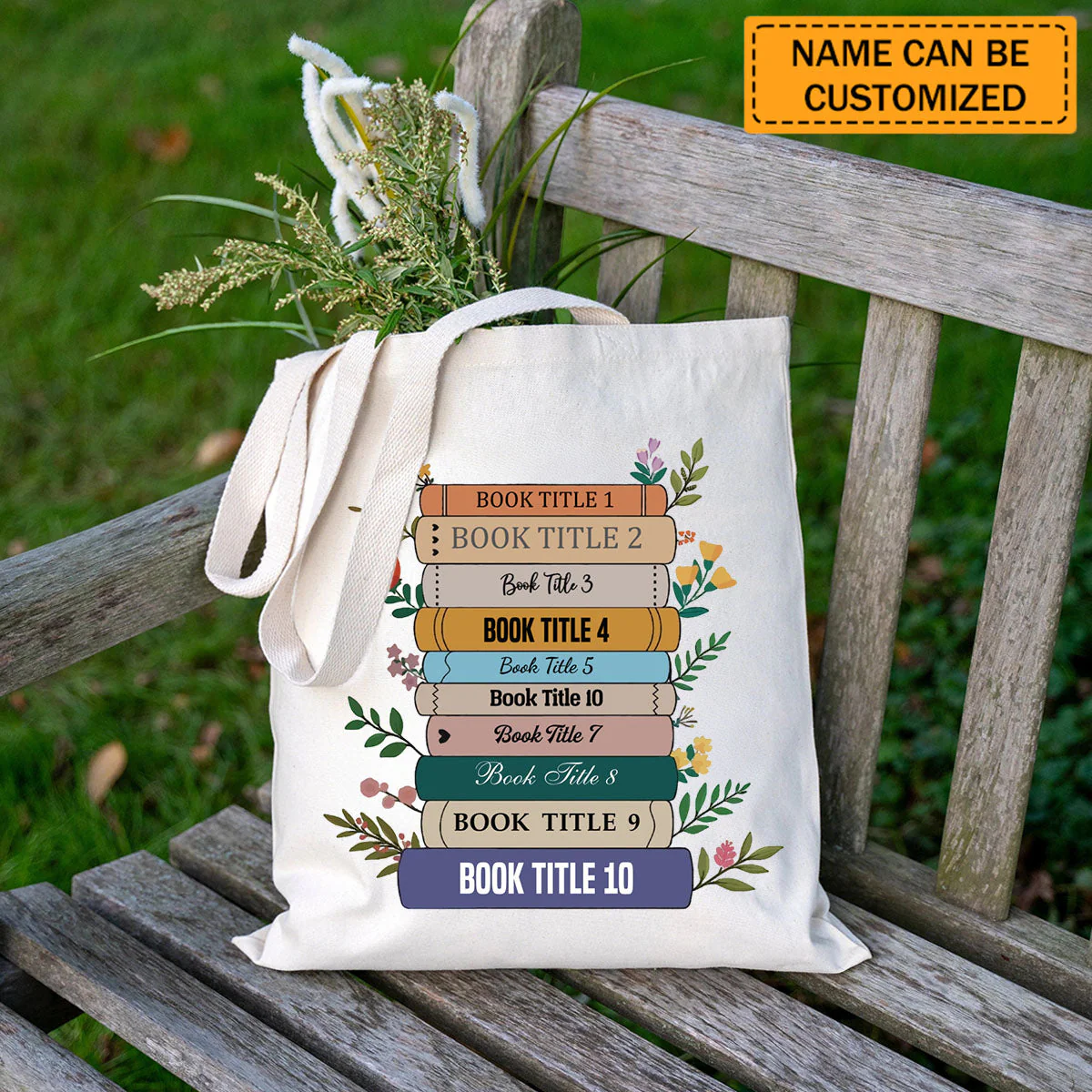 Custom Book Tote Bag Bookish - Personalized Tote Bag - Image 2