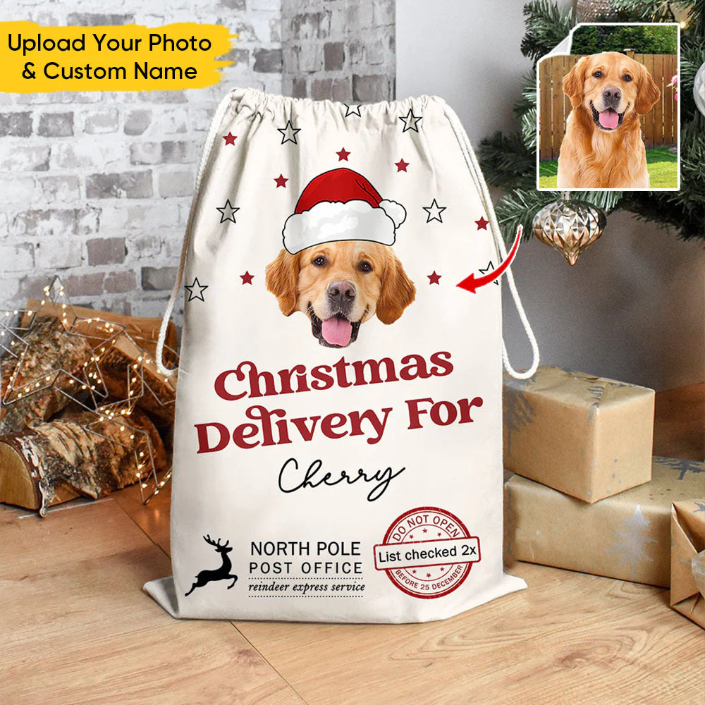 Custom Christmas Delivery Face Photo Family Christmas Bag, Christmas Gift - Image 2
