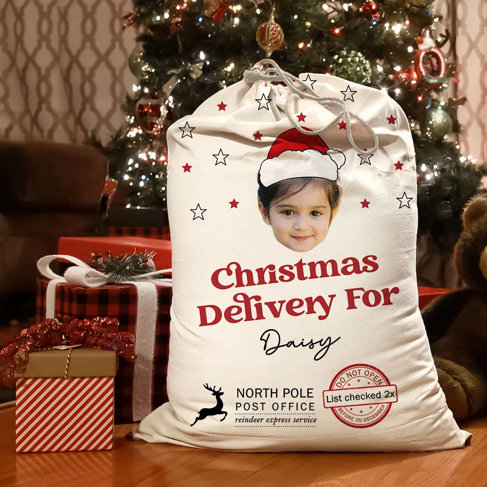 Custom Christmas Delivery Face Photo Family Christmas Bag, Christmas Gift - Image 6