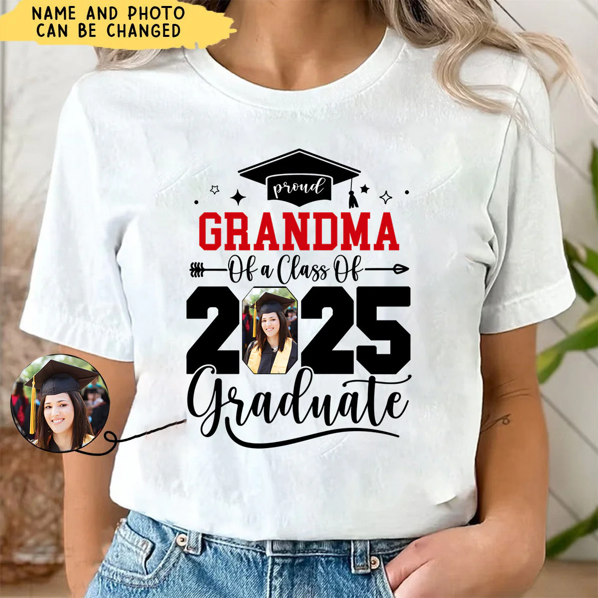 Custom Photo Senior Family Graduation - Personalized T-Shirt - Birthday, Loving, Funny Gift for Grandma/Nana/Mimi, Mom, Wife, Grandparent - Image 2