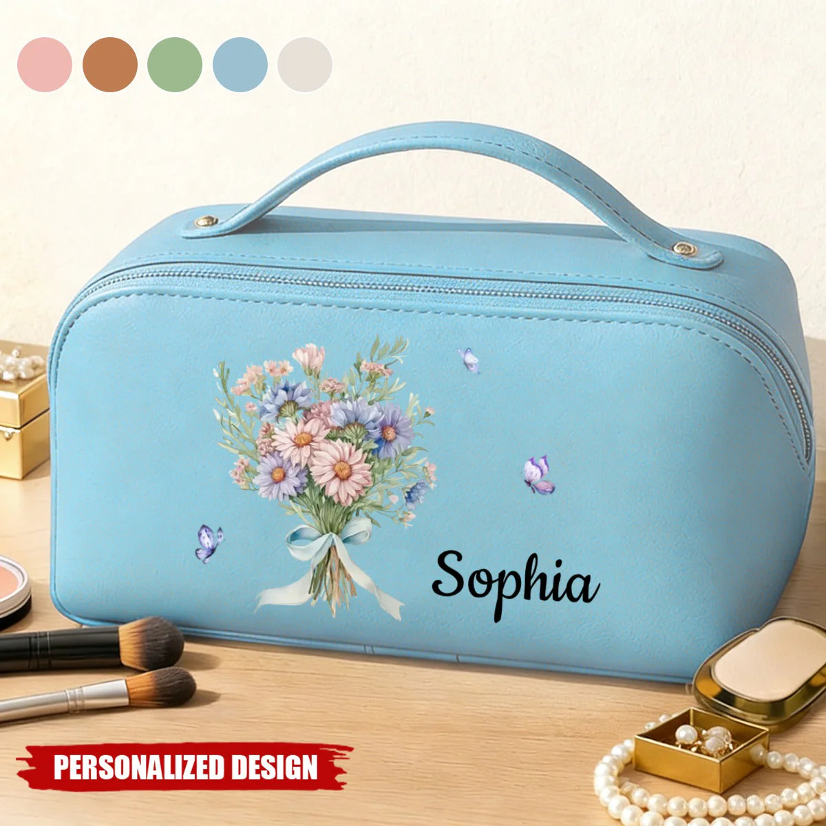 Custom Travel Toiletry Bag - Personalized Birthday Gifts For Women, Besties - Image 2