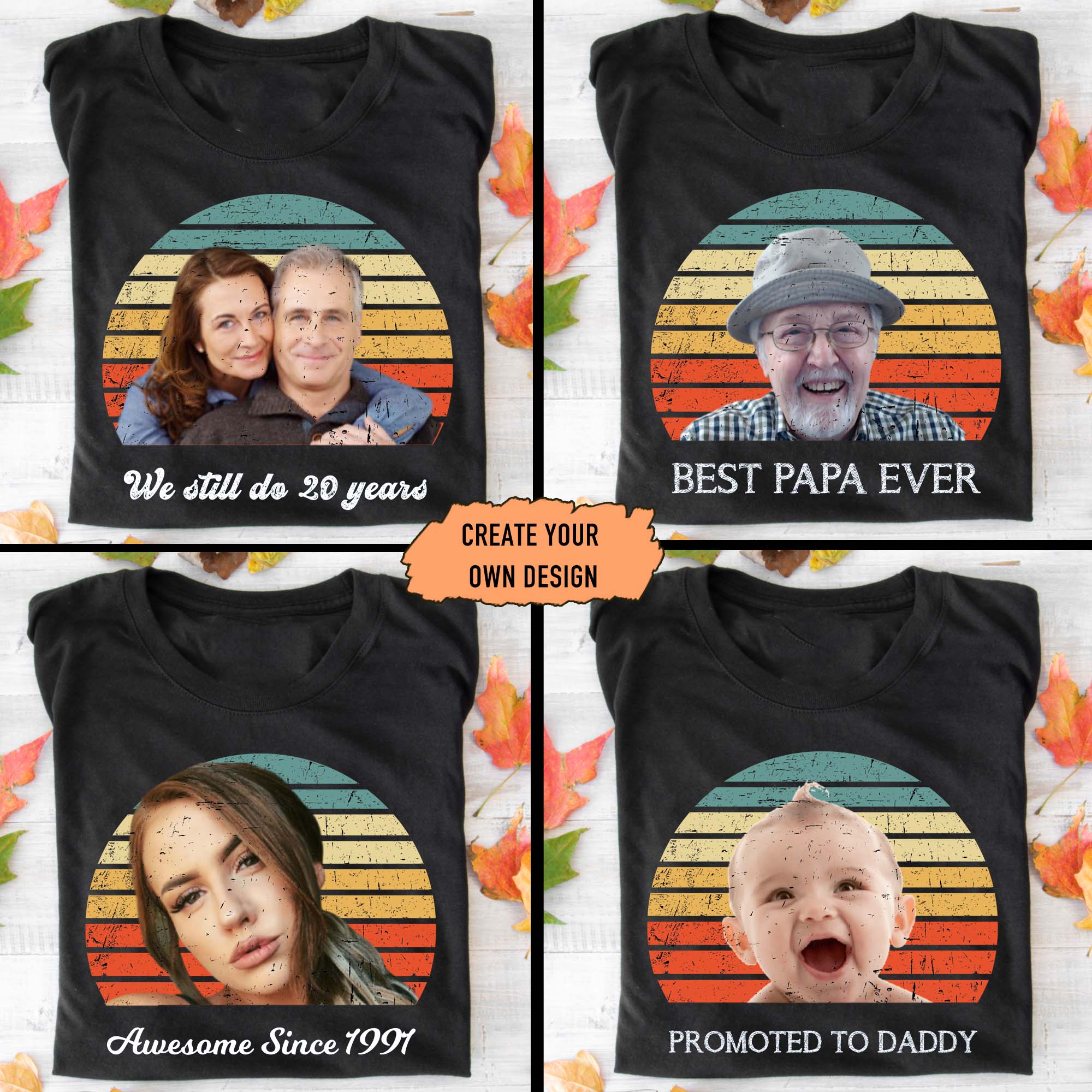 Dog Cat Vintage Retro Photo Shirt, Custom Photo Shirt - Image 2
