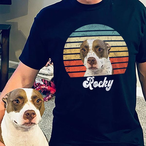 Dog Cat Vintage Retro Photo Shirt, Custom Photo Shirt - Image 3