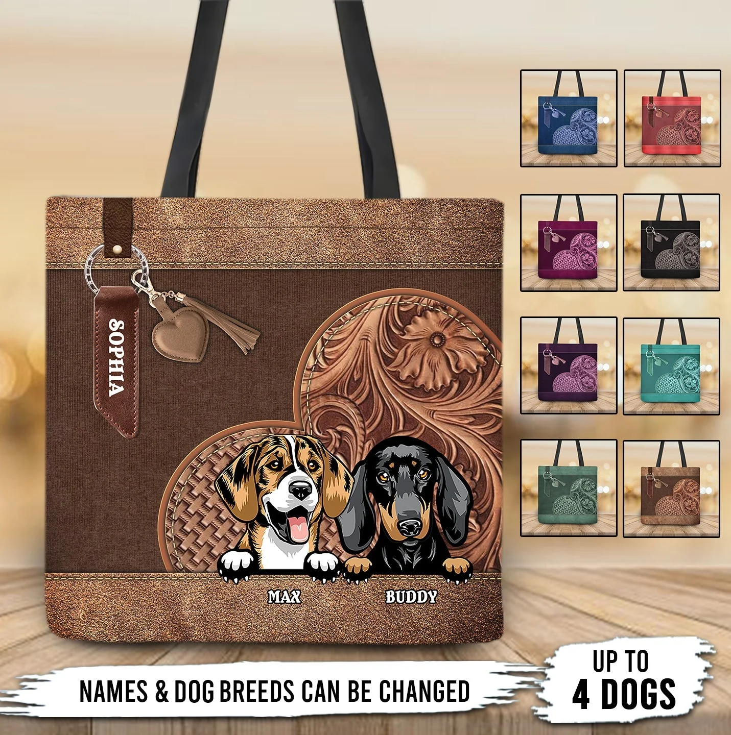 Dog Personalized All Over Tote Bag, Personalized Gift for Dog Lovers, Dog Dad, Dog Mom - TO185PS05 - Image 2