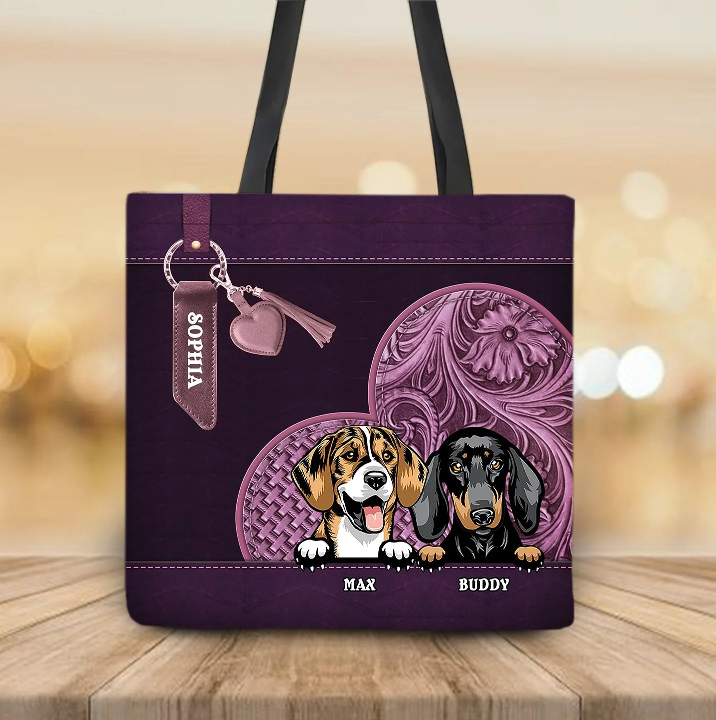 Dog Personalized All Over Tote Bag, Personalized Gift for Dog Lovers, Dog Dad, Dog Mom - TO185PS05 - Image 3
