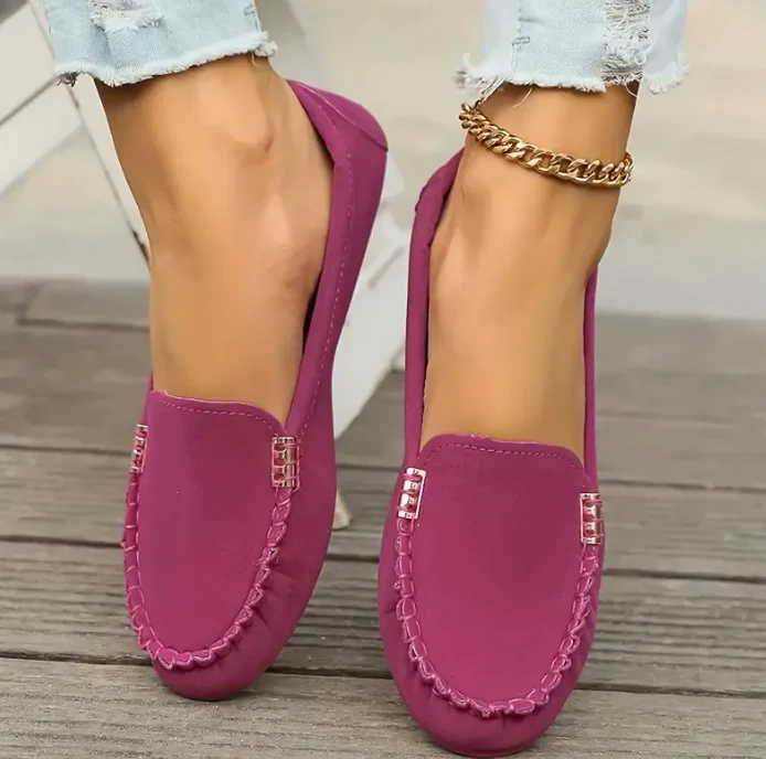 🔥Hot Sale🔥Orthowalk's Round-Toe Flats,Breathable Orthopedic Slip On Walking Shoes - Image 2
