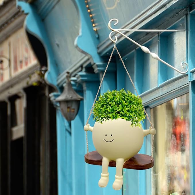 Face Plant Pot,Succulent Pots,Small Flower Pots,Gift Planter with Drainage Hole,Unique Cute Plastic Flower Pot with Face,Novelty Planter,Hanging Planters for Indoor and Outdoor (Smiles) - Image 2