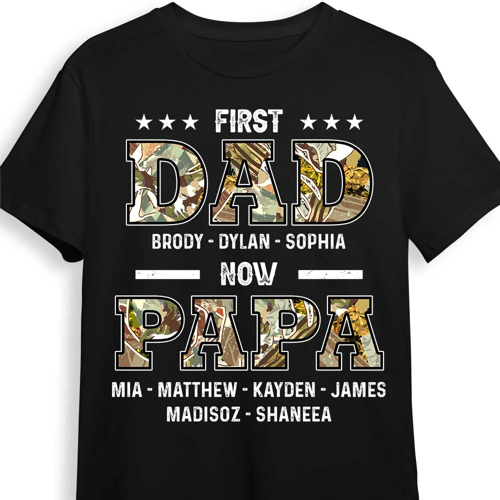 First Dad Now Papa T-Shirt - Image 2