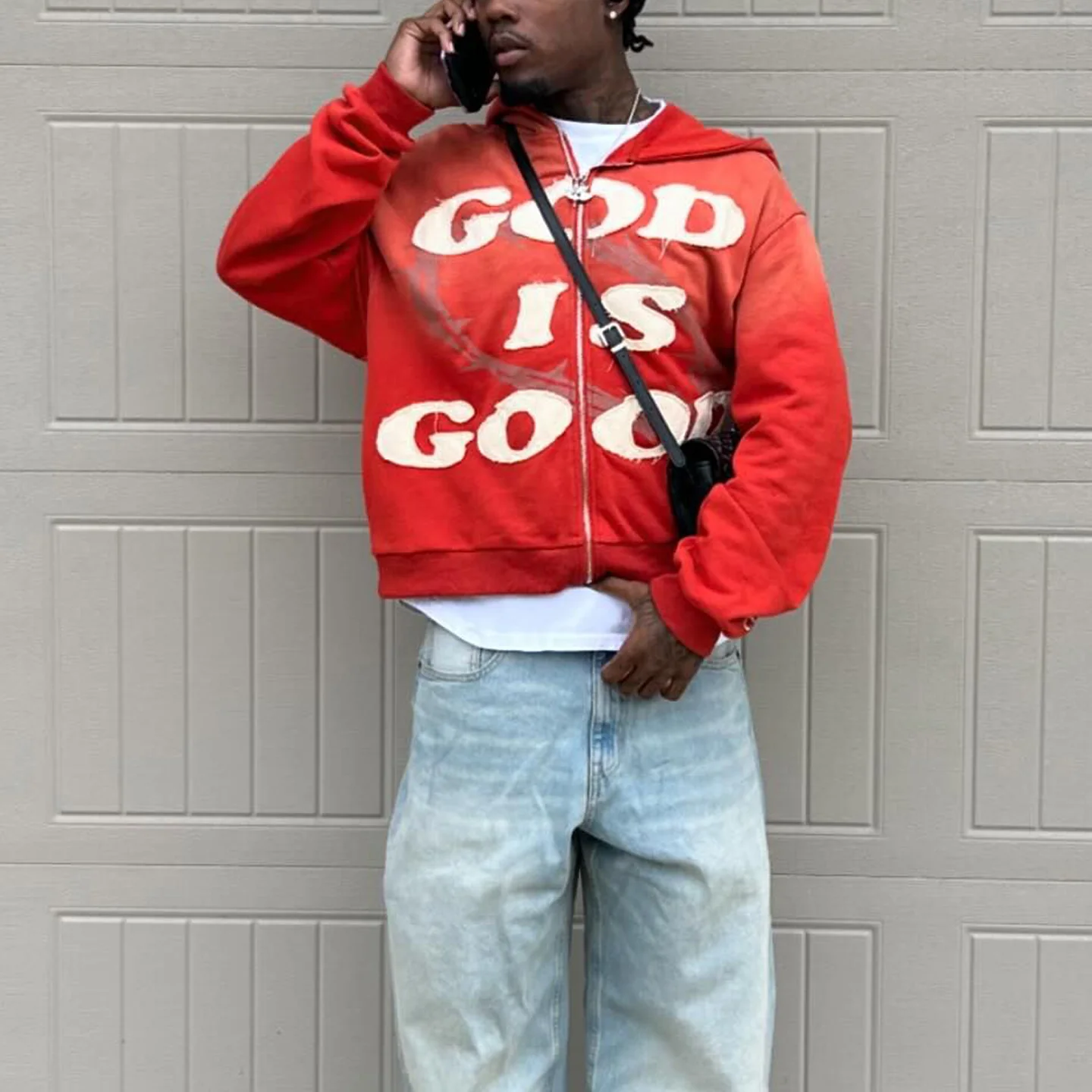 God is Good Casual Streetwear Zip-Up Hoodie - Image 2