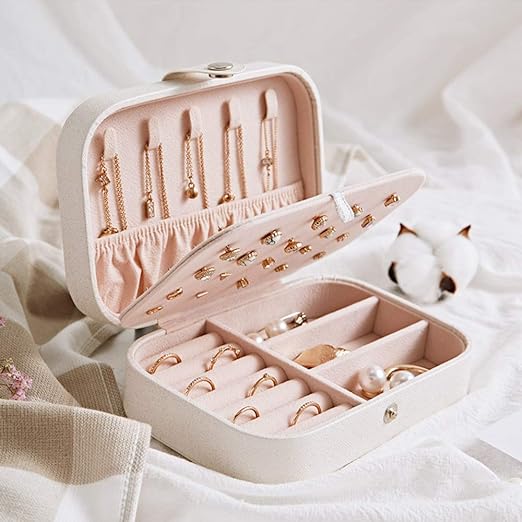 Jewellery Box Organizer, Portable Jewelry Travel Storage Organisers Case for Rings Necklace Stud Bracelets Gift Box for Women Girls - Image 2