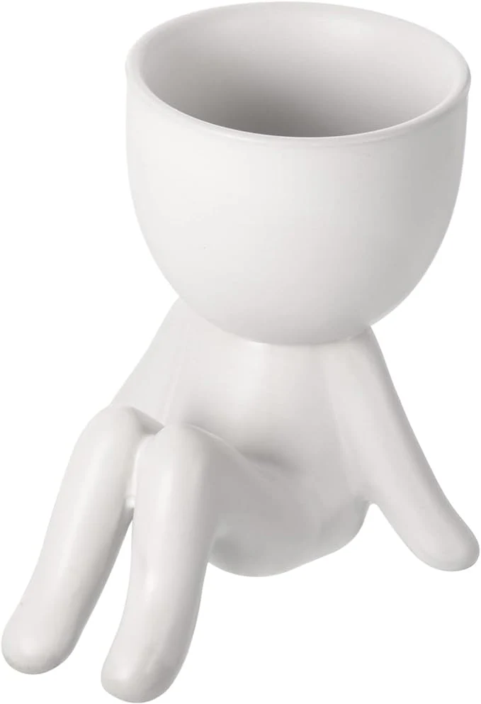 Little People Flower Pot Ceramic Flower Pot Succulent Pot Small Fake Plants Succulents Pots Sculpture Head Vase Air Plants Pot Garden Ceramic Planter Pots Fun Plant Pots Indoor Bud