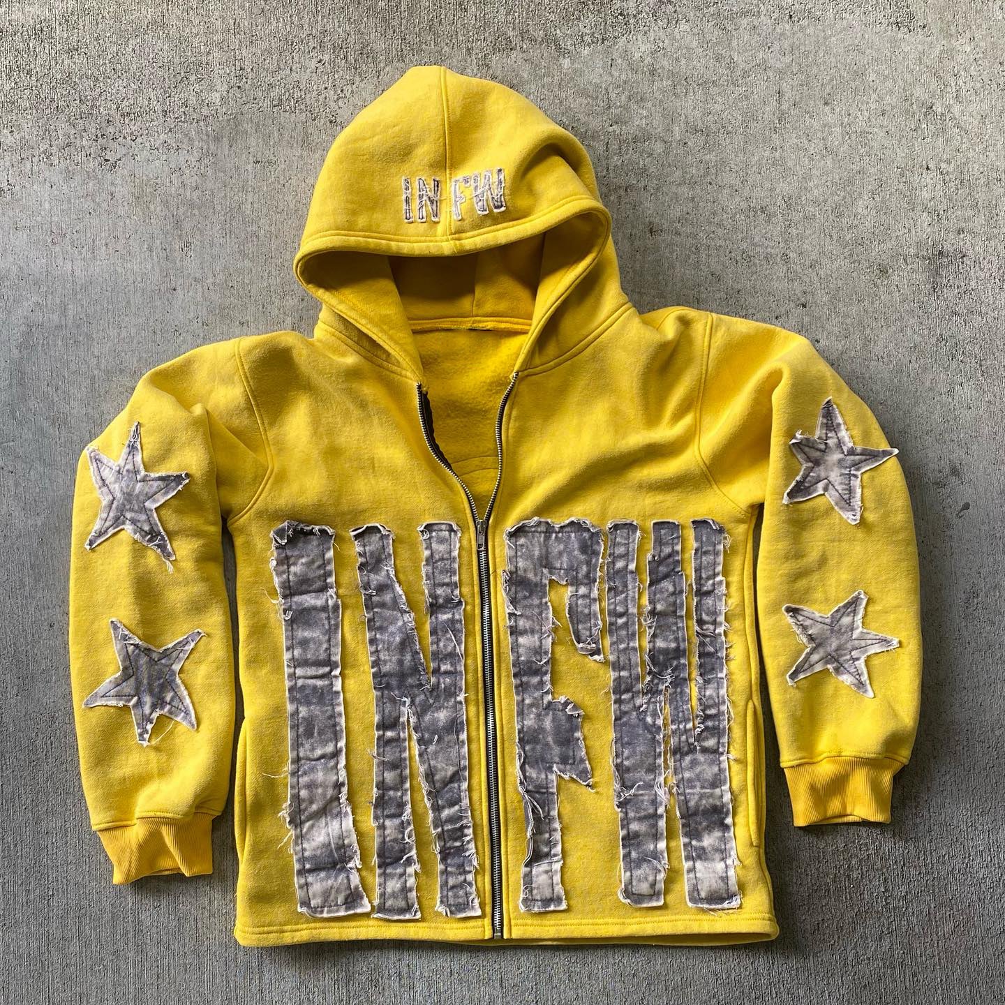 Lucky Embroidered Applique Street Casual Zip Hoodie - Image 5