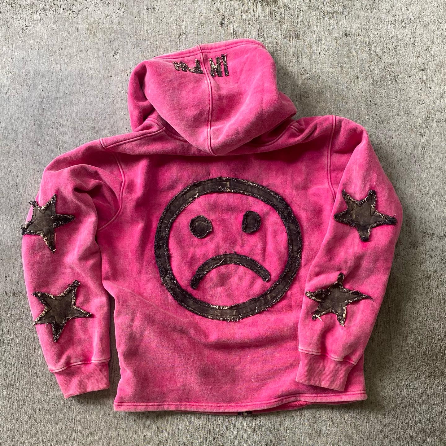 Lucky Embroidered Applique Street Casual Zip Hoodie - Image 6