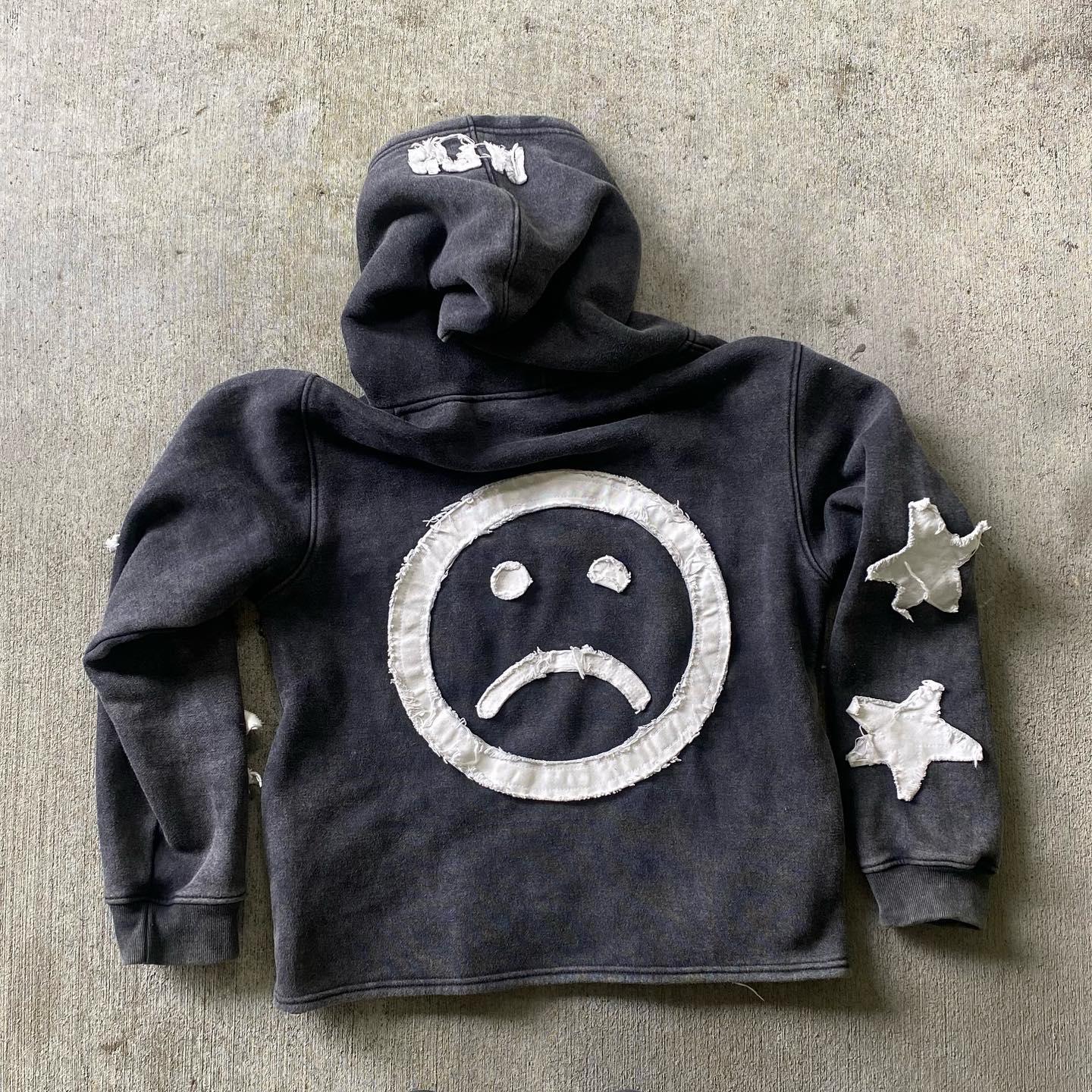 Lucky Embroidered Applique Street Casual Zip Hoodie - Image 9