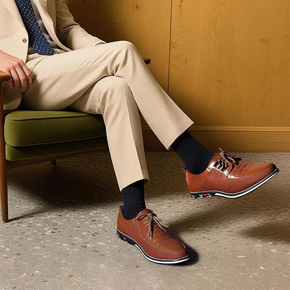 Men's Fashion Calfskin Leather Shoes - Image 2
