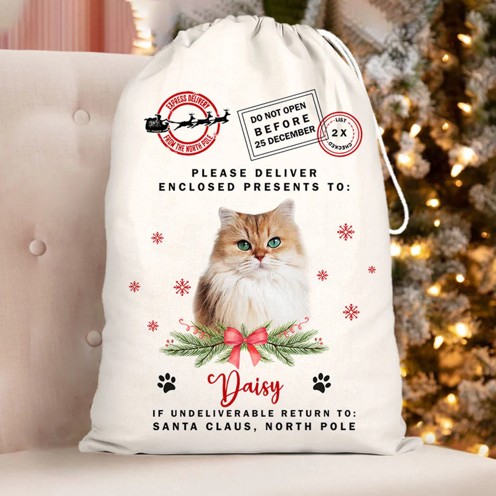 Personalised Christmas Santa Sack With Pet Photo, Christmas Bag, Gift For Dog Lovers - Image 2