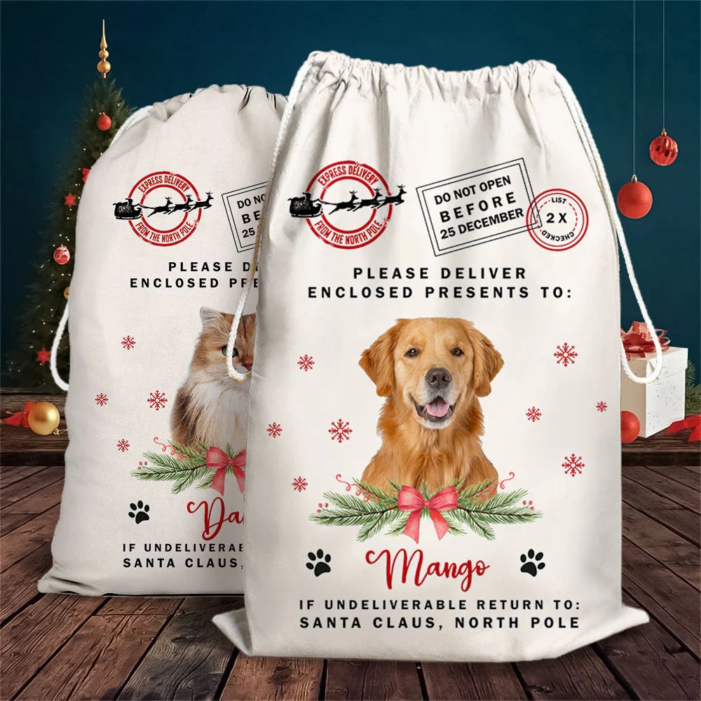 Personalised Christmas Santa Sack With Pet Photo, Christmas Bag, Gift For Dog Lovers - Image 4