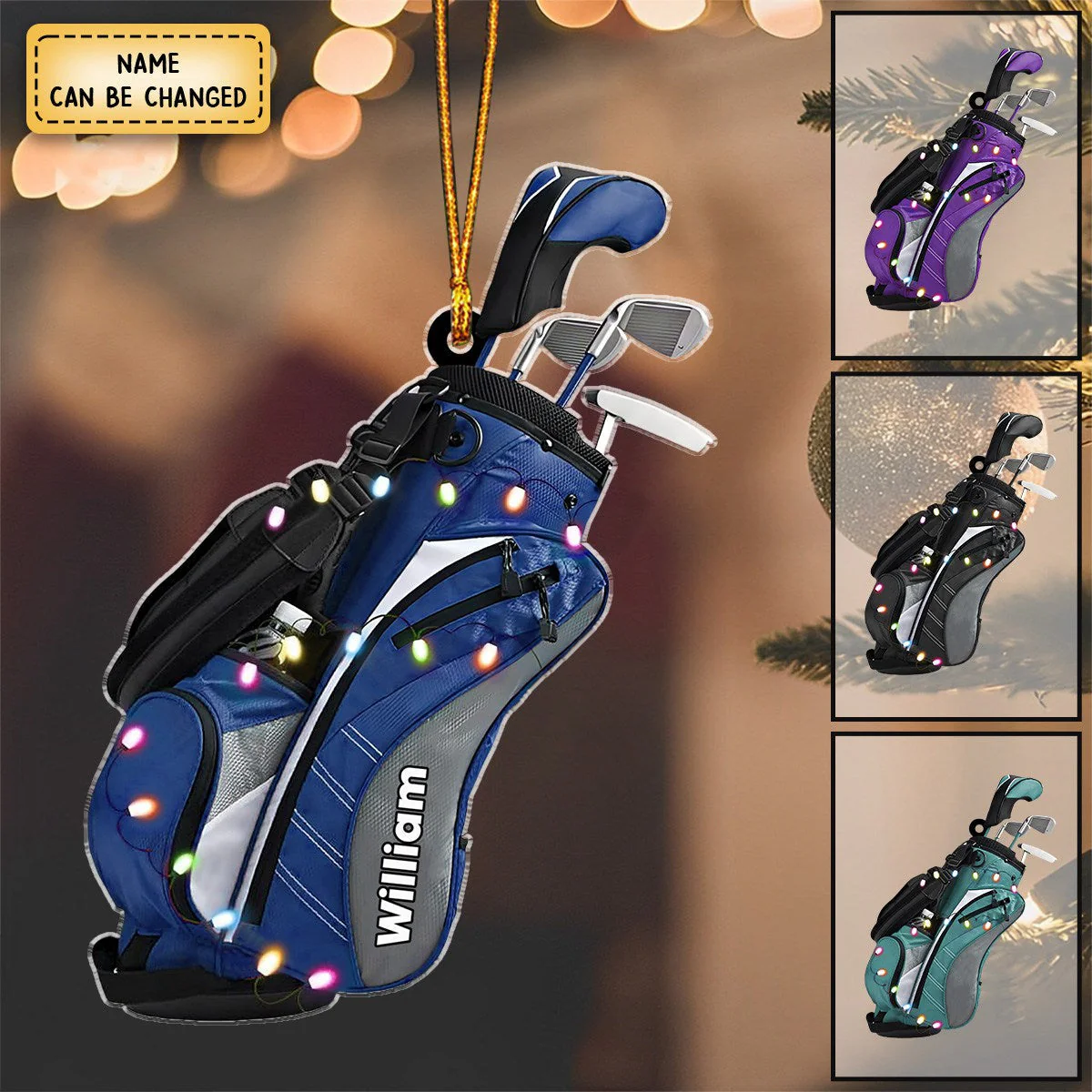 Personalized Golf Bag Ornament- Gift For Golfer - Image 2