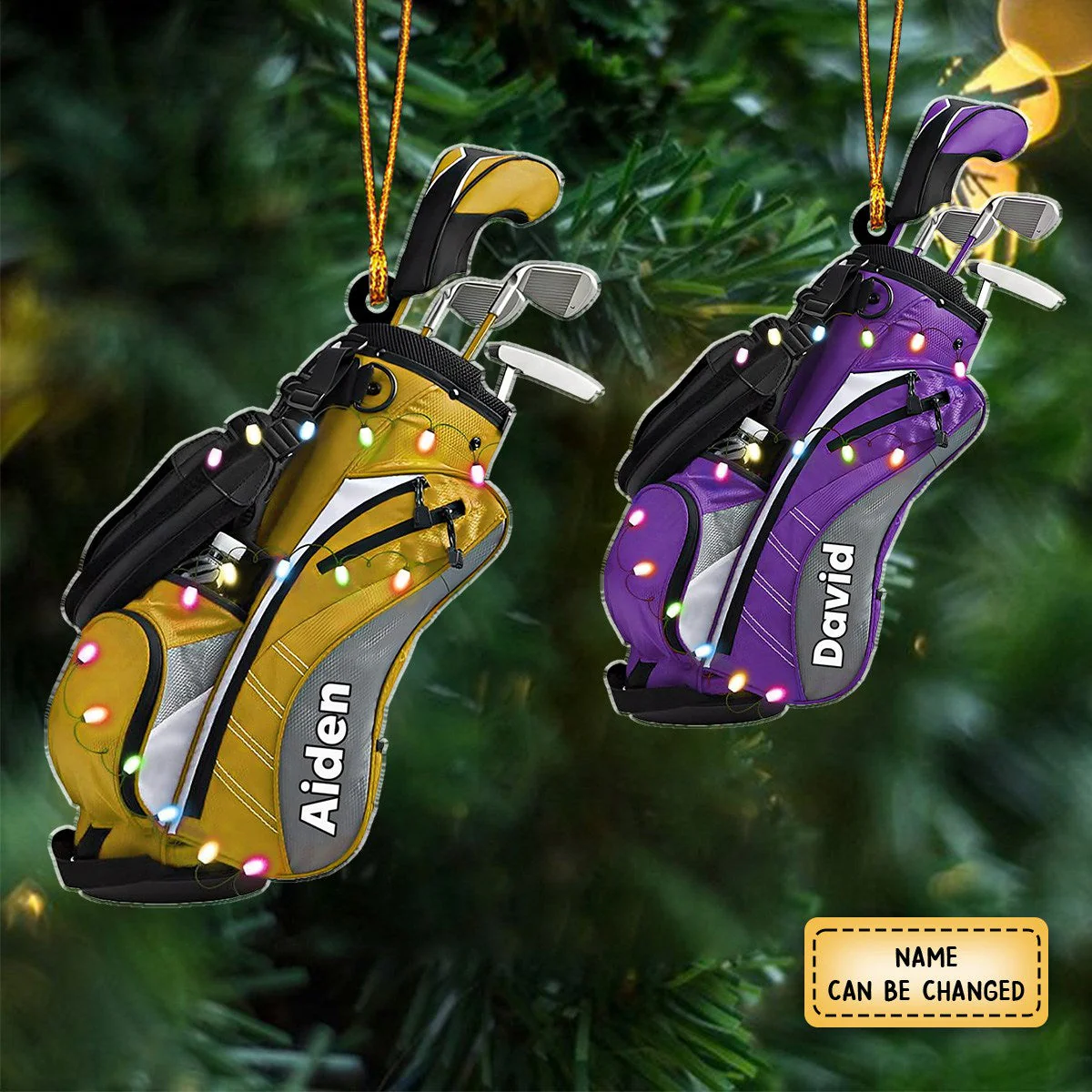 Personalized Golf Bag Ornament- Gift For Golfer - Image 3