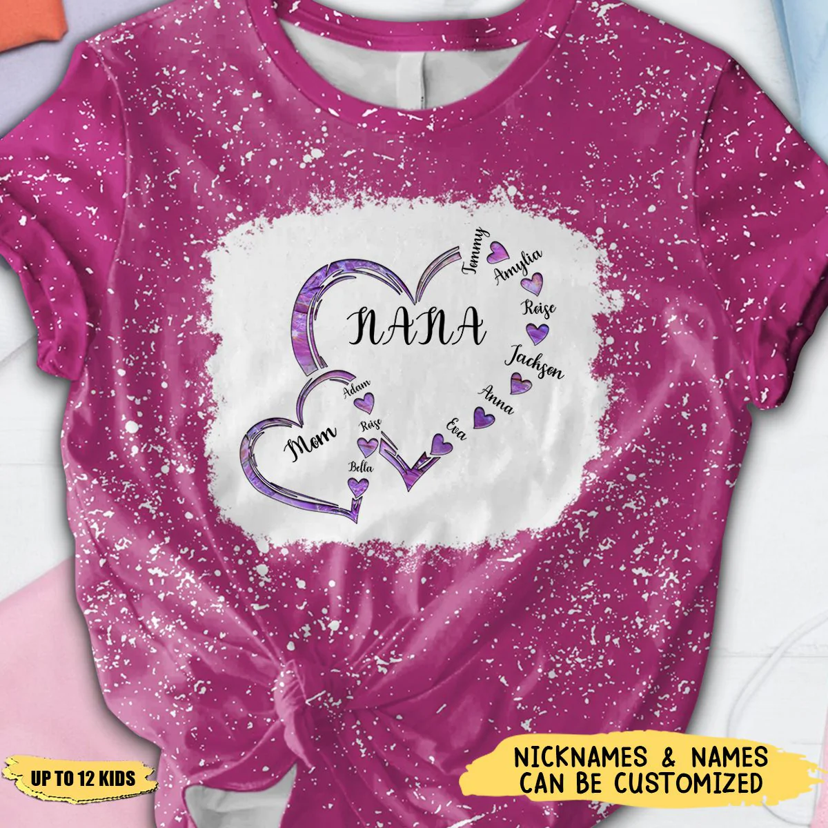 Personalized Mom Grandma And Kids Heart T-shirt, Gift Idea For Mother Grandma - Image 3