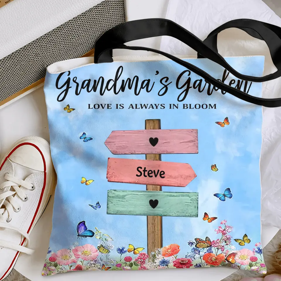 Personalized Tote Bag - Birthday, Mother's Day Gift For Mom, Grandma - Grandma's Garden ARND018 - Image 2