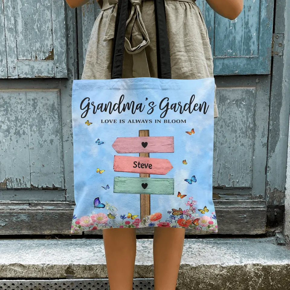 Personalized Tote Bag - Birthday, Mother's Day Gift For Mom, Grandma - Grandma's Garden ARND018 - Image 3