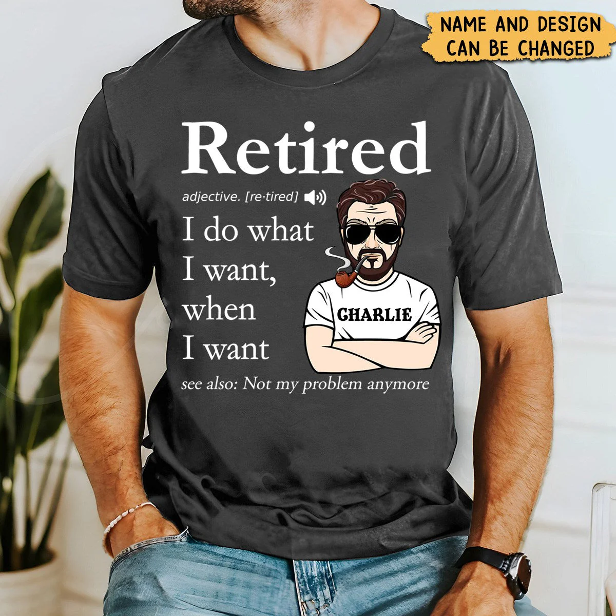 Retired Definition Happy Retirement Funny Gift Personalized T-Shirt - Image 2