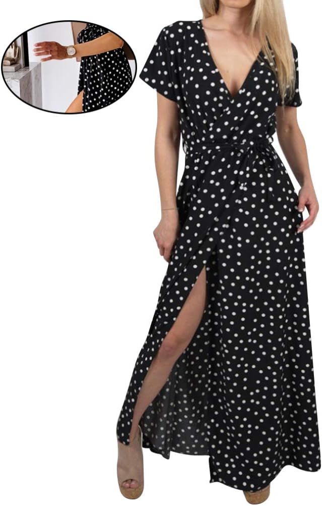 short sleeve skirt V-neck Maxi Dress v neck dress v neck dress deep v Dress party dress summer maxi dress women dresses Skirt Beach dress bohemian - Image 2