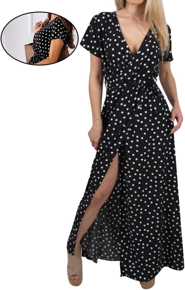 short sleeve skirt V-neck Maxi Dress v neck dress v neck dress deep v Dress party dress summer maxi dress women dresses Skirt Beach dress bohemian - Image 3