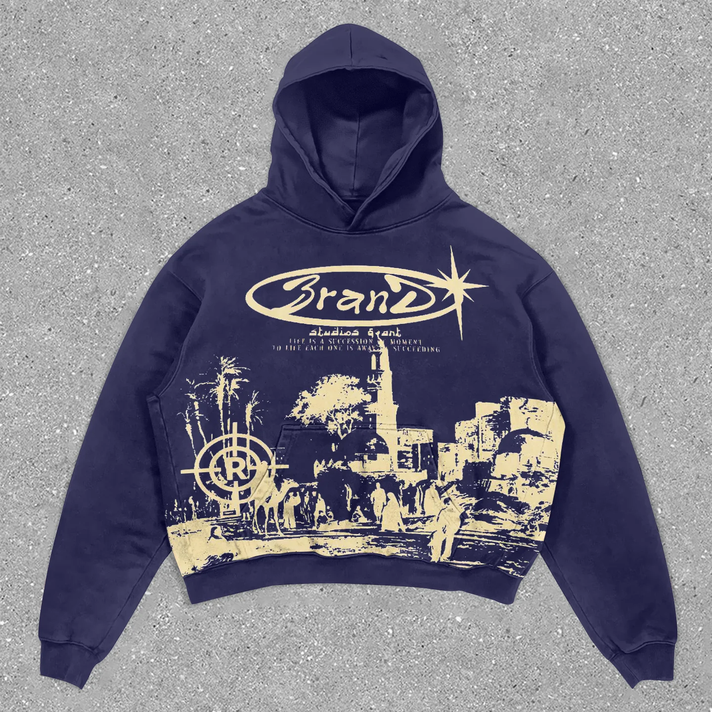 Trendy Vintage Print Hoodie - Image 3