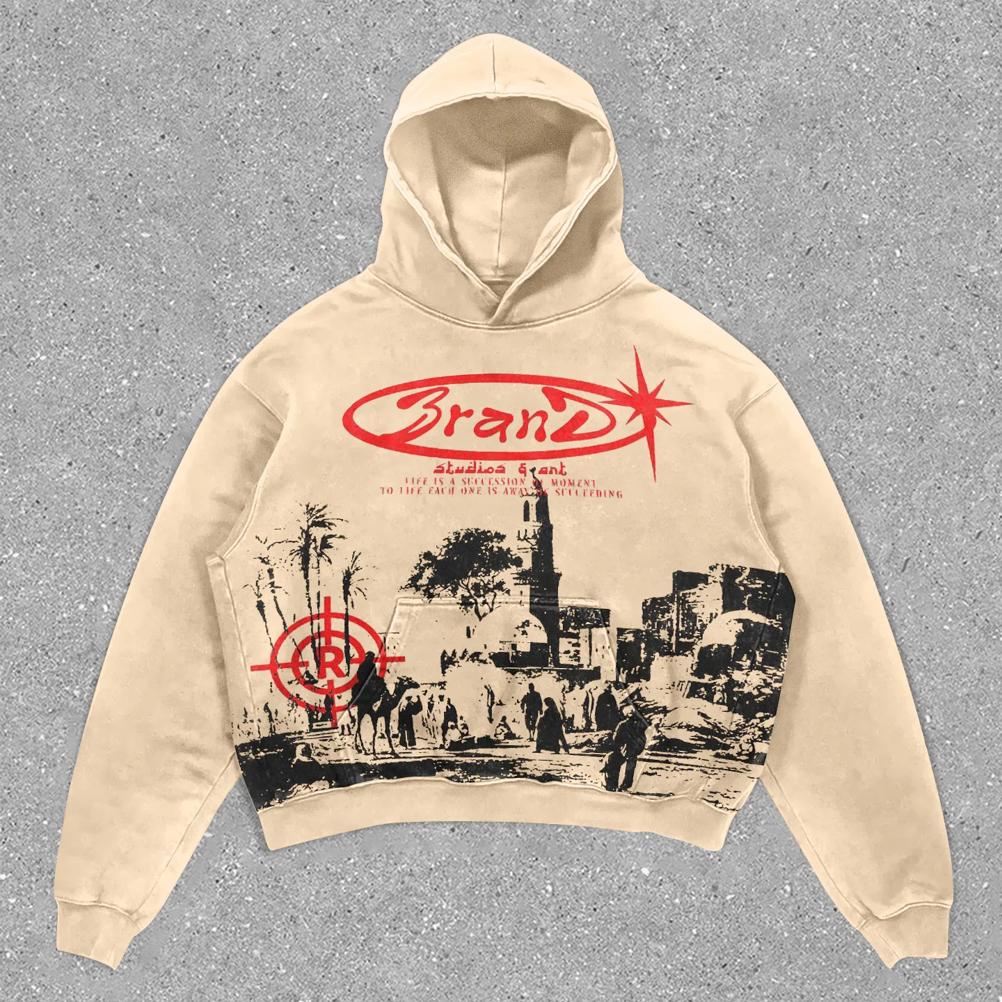 Trendy Vintage Print Hoodie - Image 4
