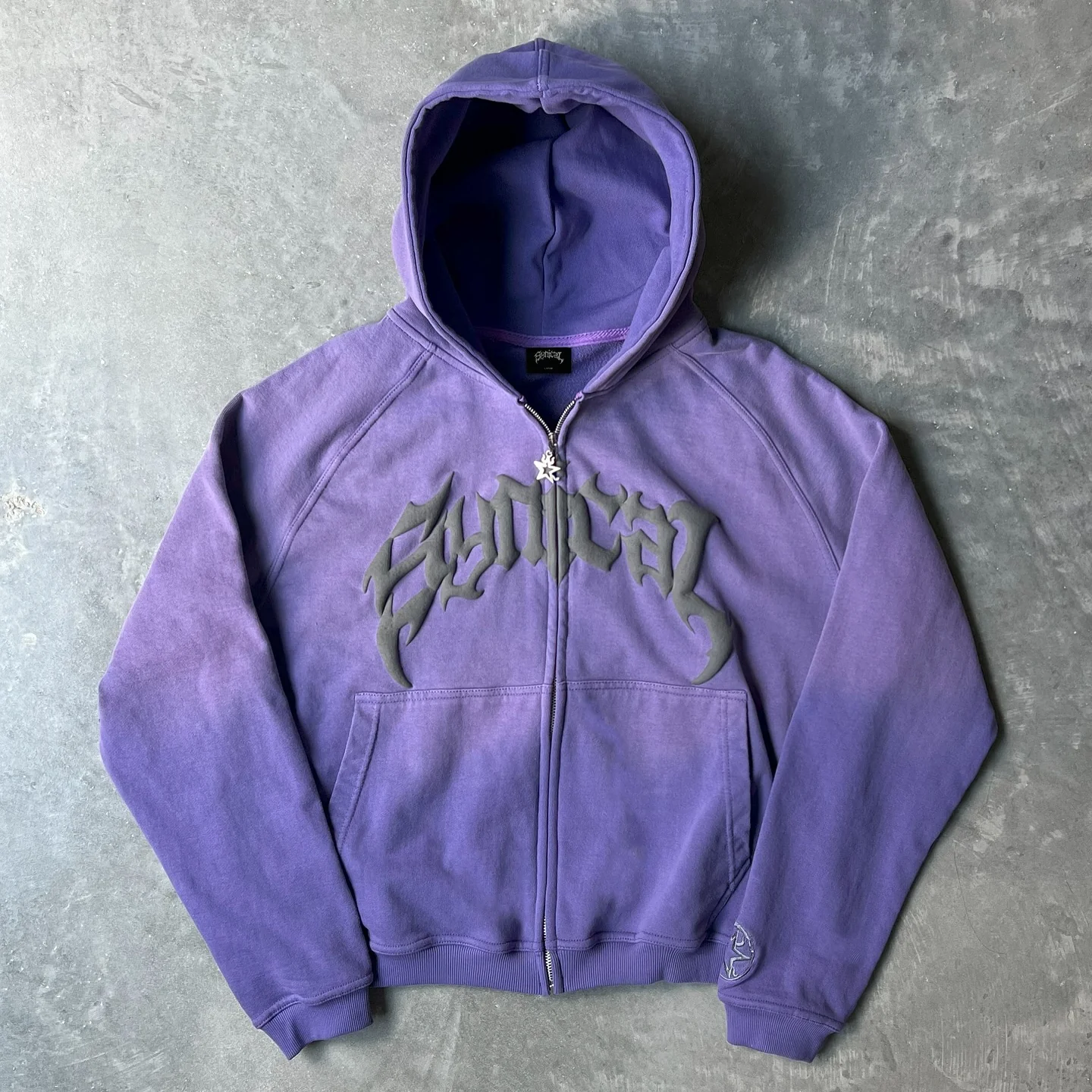 Vintage Gradient Print Zip-Up Hoodie - Image 6