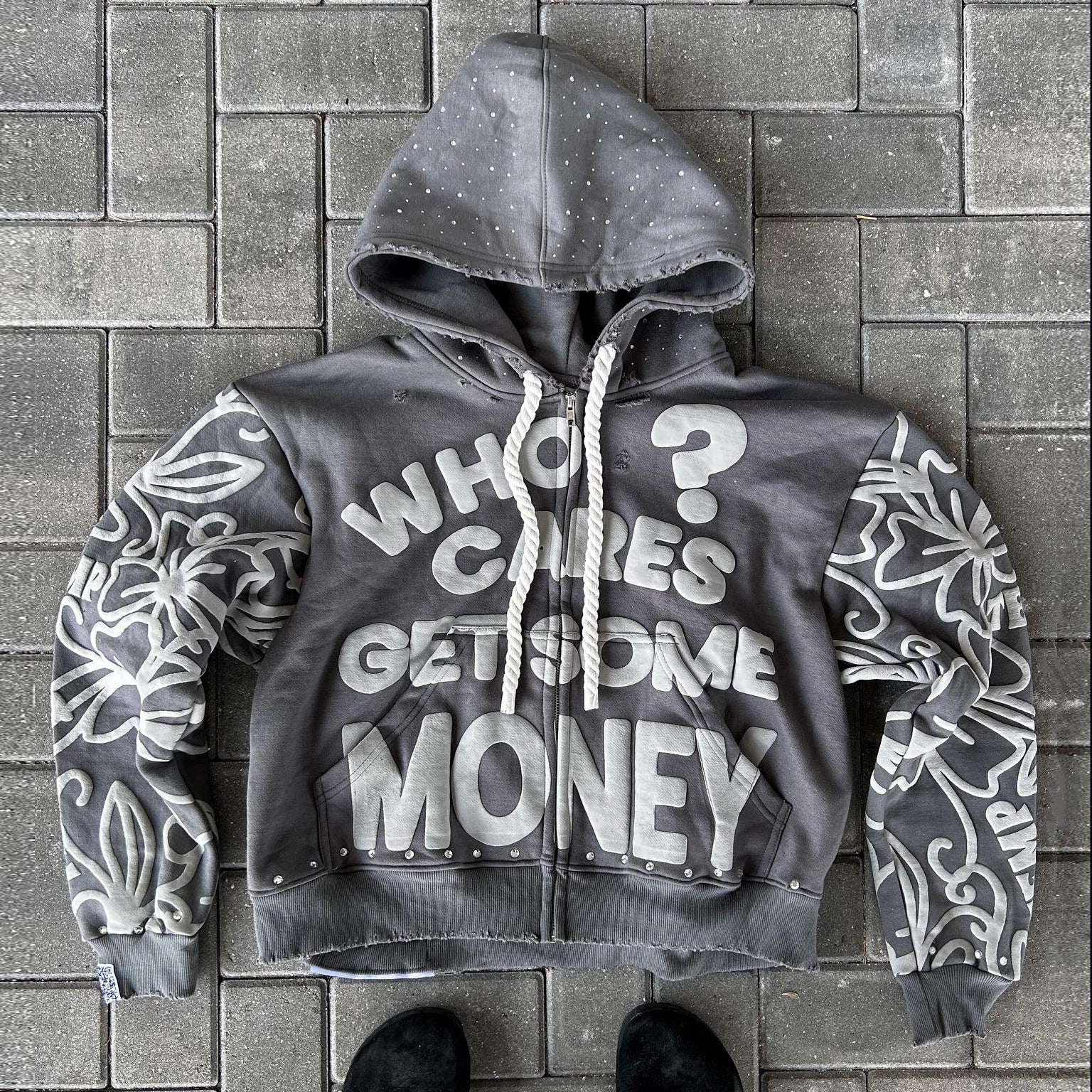 Who Cares Get Some Money Hoodie - Image 3