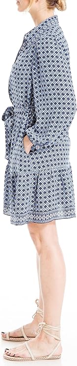 Women's Long Sleeve Collared Short Tiered Dress - Image 3