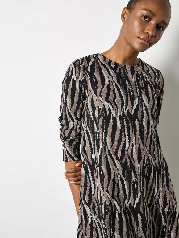 Zebra Knit Swing Mini Dress - Image 3