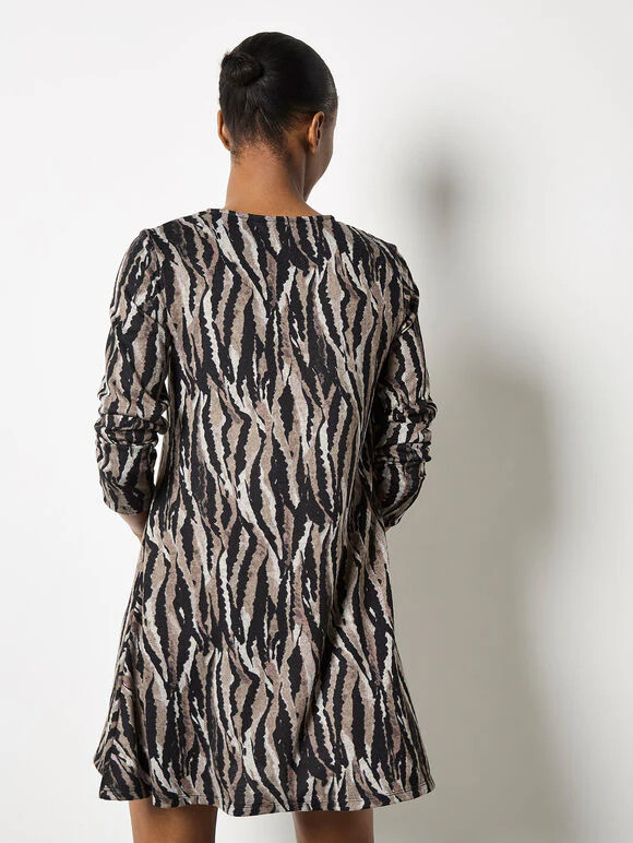 Zebra Knit Swing Mini Dress - Image 4